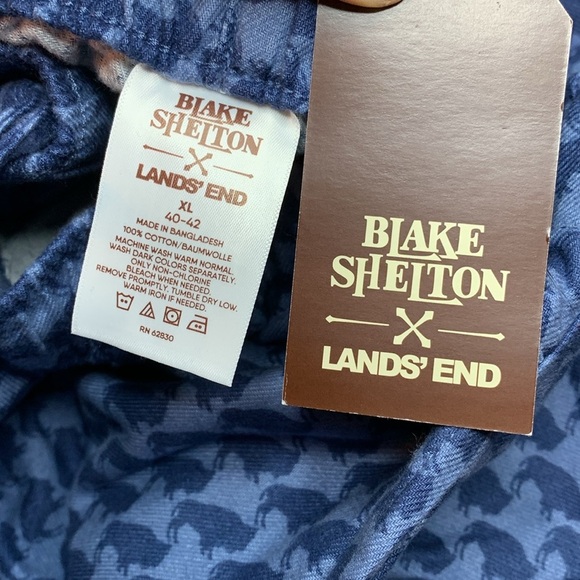 LANDSEND MENS FLANNEL PJ PAJAMA PANTS w/Side Pockets Blake Shelton Collection - Picture 2 of 2